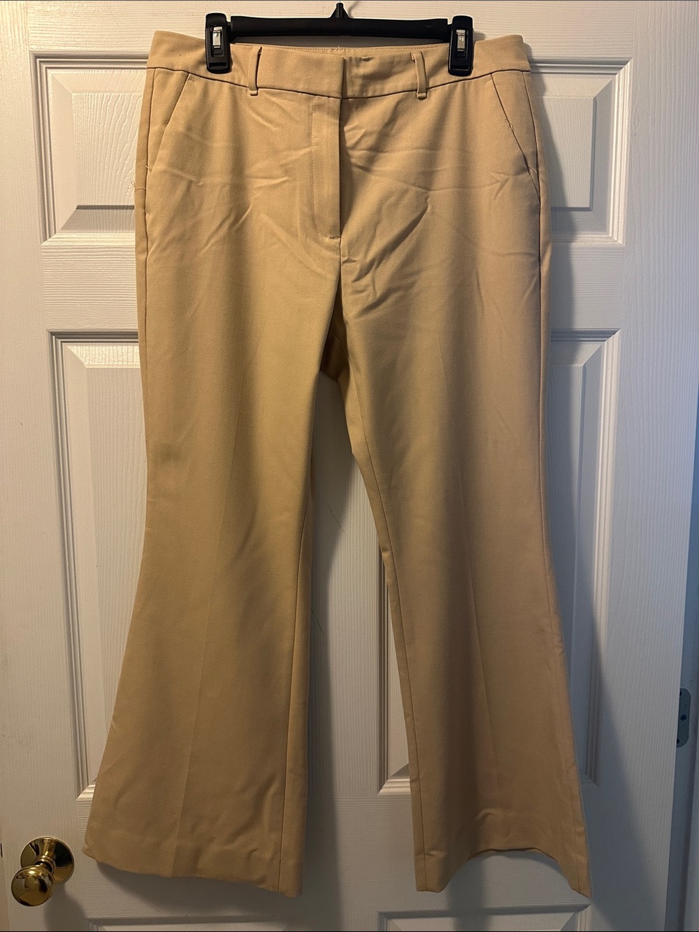 Women’s WHBM White House Black Market Beige Flare Dress Pants - Size 12 Short